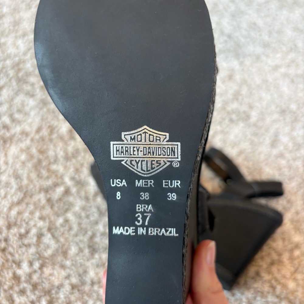 Harley Davidson Women's Belmont Platform Wedge Sandals Size 8 - Picture 8 of 8